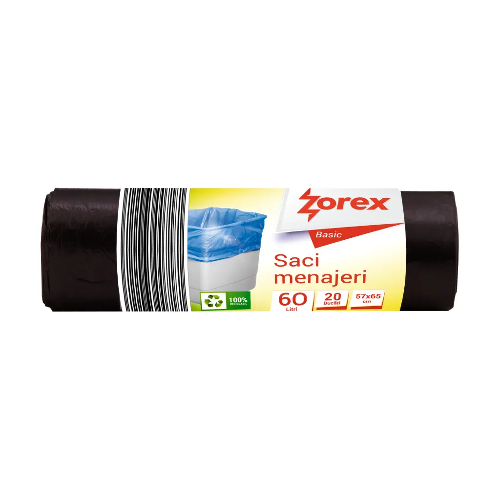 Vrečke za smeti  60L 57x65cm 20/1 HDPE Zorex Basic-0