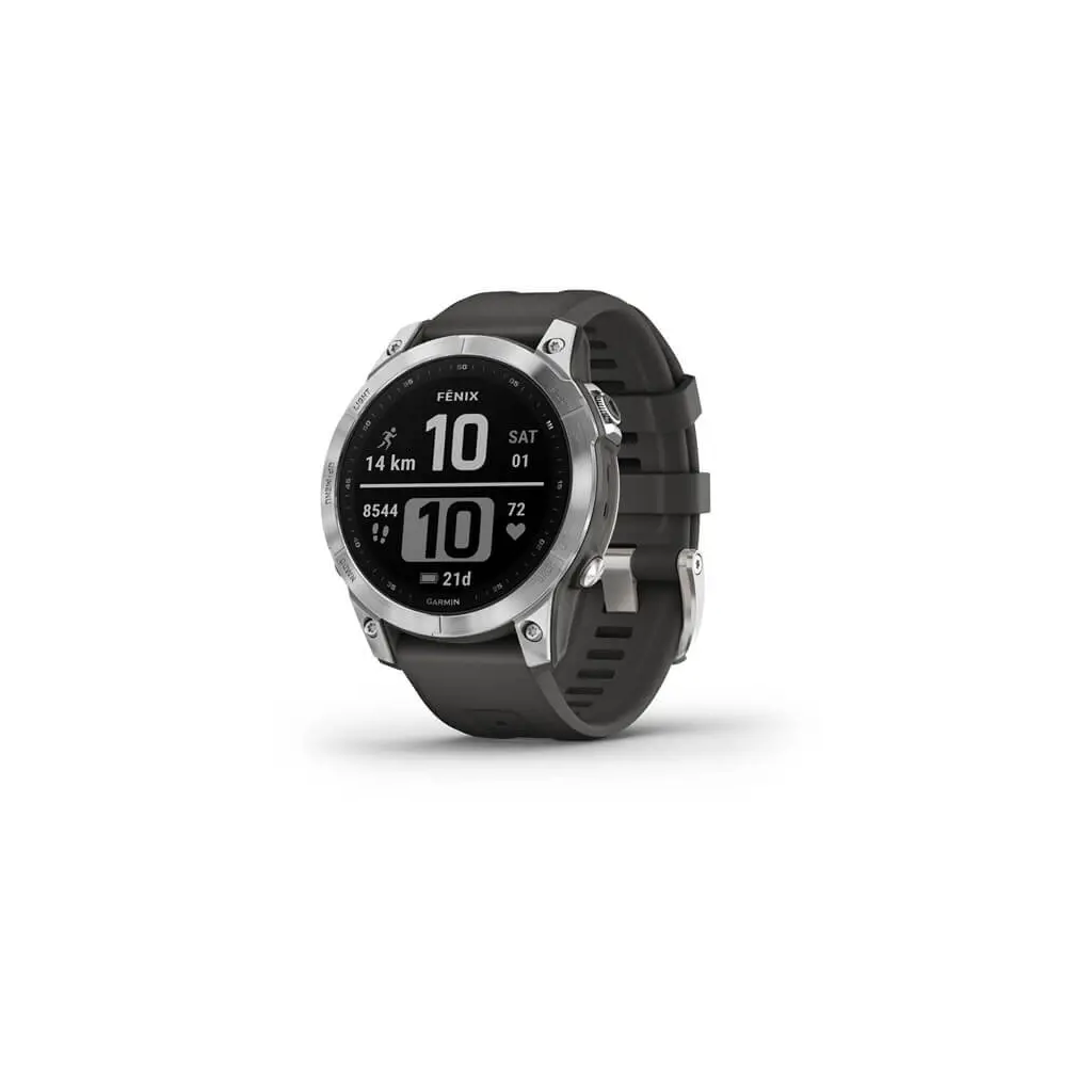 Pametna ura GARMIN Fenix 7 Srebrna z grafitno sivim pasom-0