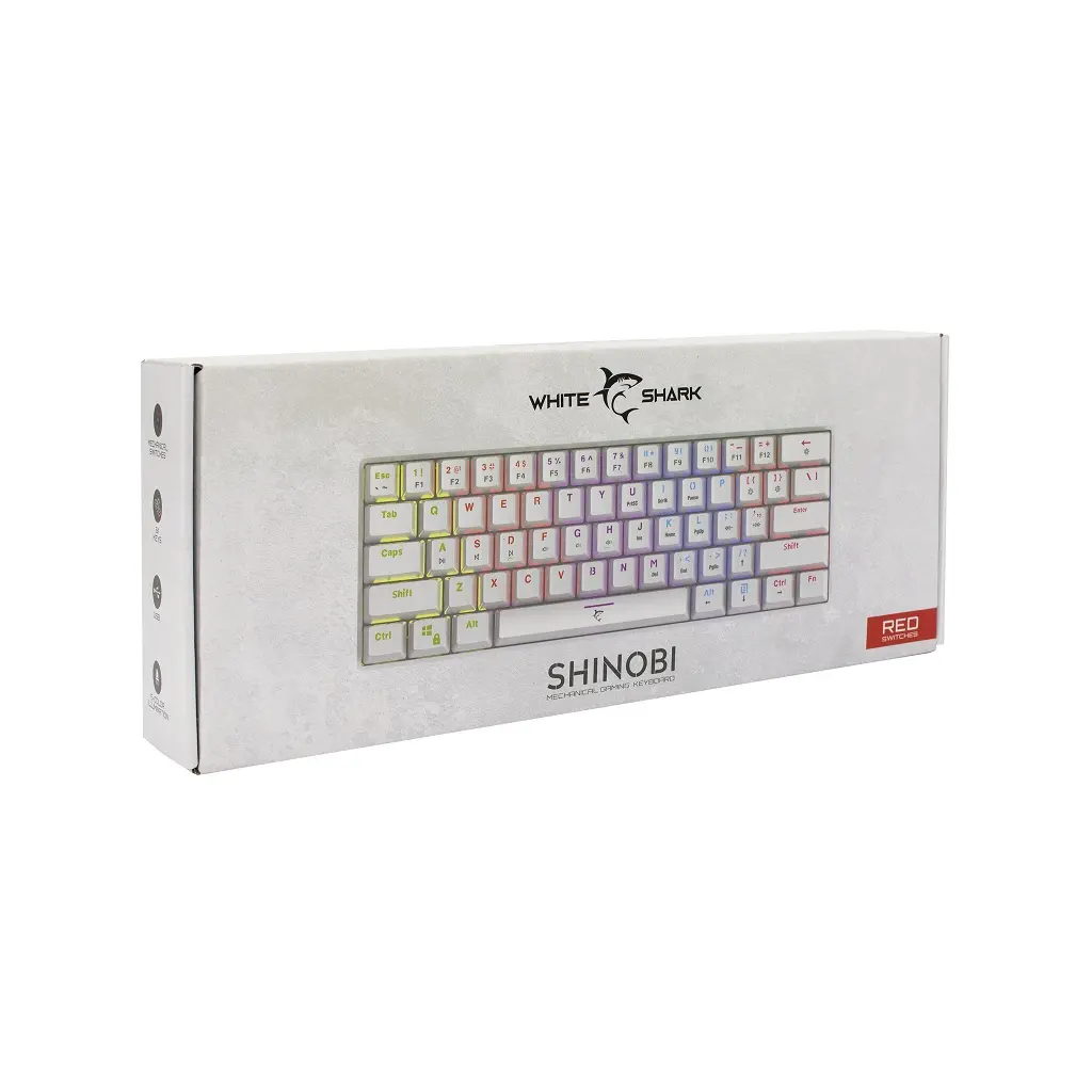 Tipkovnica WHITE SHARK GK-2022 Shinobi crveni switch - bijela mehanička-5