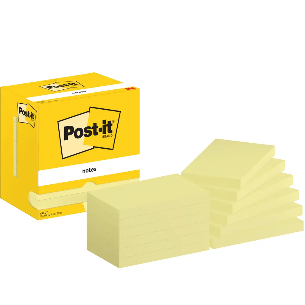 Lističi samolepilni 127x76mm 100 listov Post-it 3M 655 rumeni 12/1-1