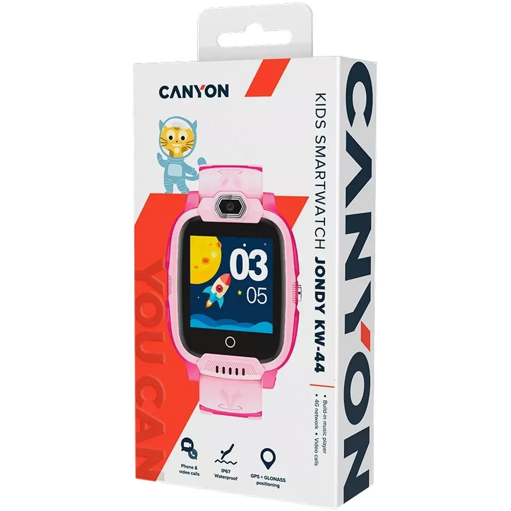 Smart watch CANYON Sandy KW-34 Kids 1.44" colorfull screen, tirkizno modra- CNE-KW34BL-8