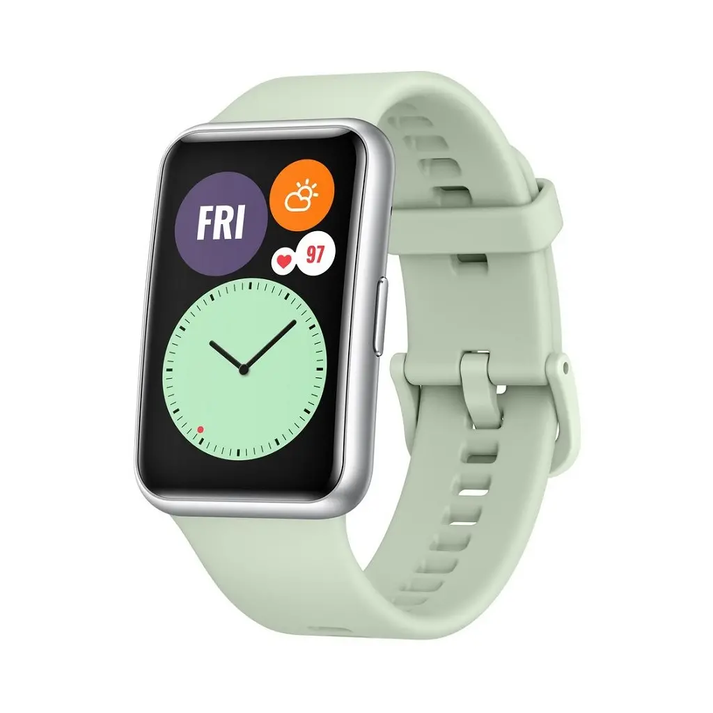 Smart watch HUAWEI Fit - Mint Green/Light Green Silicone Strap-0