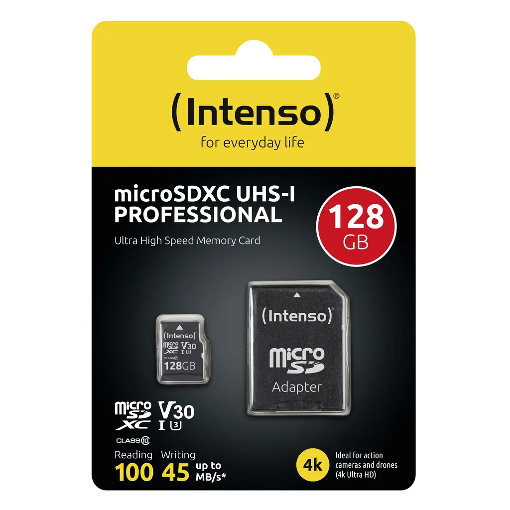 Spominska kartica Micro Secure Digital 128GB INTENSO PRO UHS-I SDXC + Adapter-0